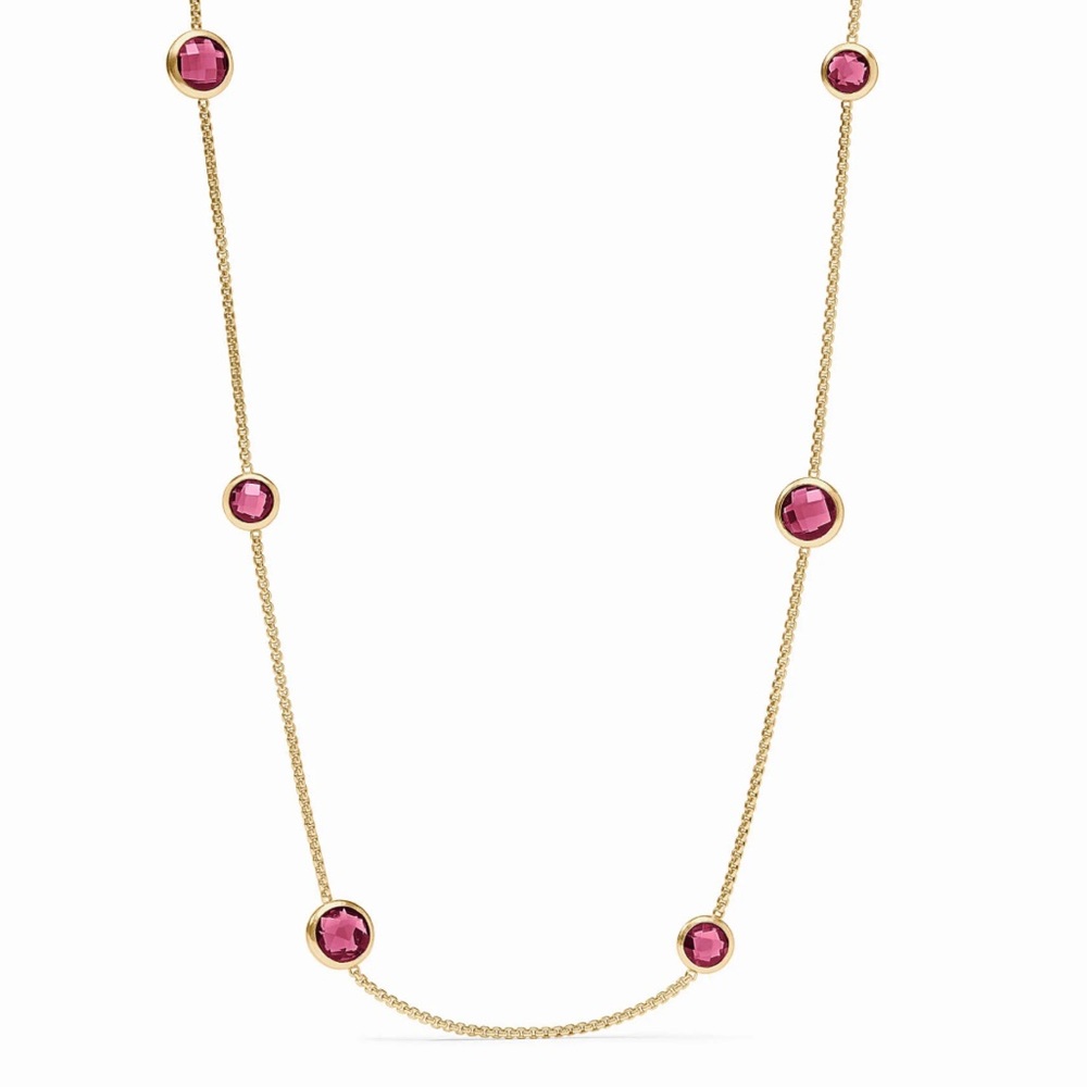 $225 Julie Vos Station Necklace pink